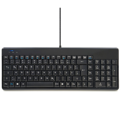 Perixx PERIBOARD-220 H, DE, Kompakte USB-Tastatur, Hub, schwarz
