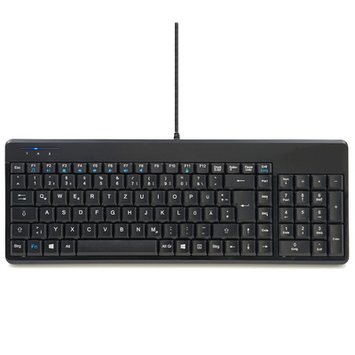 Perixx PERIBOARD-220 H, DE, Kompakte USB-Tastatur, Hub, schwarz (Produktbild 1)