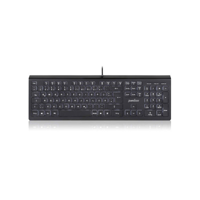 Perixx PERIBOARD-324 DE, Beleuchtete USB-Tastatur mit Scherentasten, schwarz