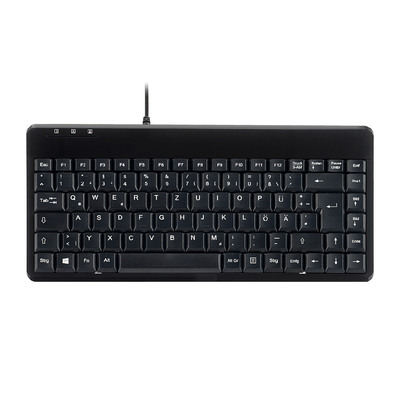 Perixx PERIBOARD-409 P, DE, Mini PS/2-Tastatur, schwarz