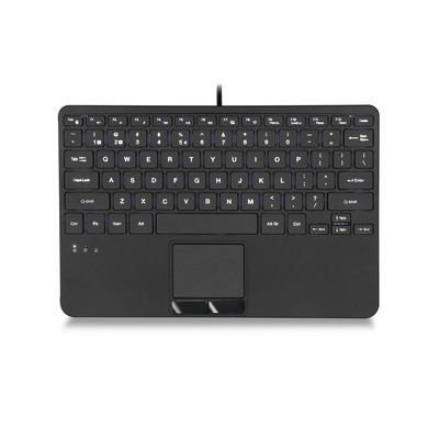 Perixx PERIBOARD-425, US, Mini USB-Tastatur, Touchpad, 2x Hub, schwarz (Produktbild 1)