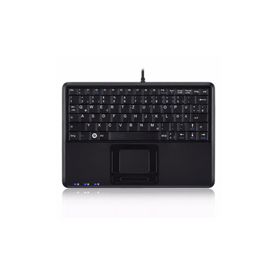 Perixx PERIBOARD-510 H PLUS FR, Mini USB-Tastatur, Touchpad, Hub, schwarz (Produktbild 1)
