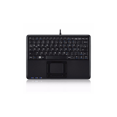 Perixx PERIBOARD-510 H PLUS FR, Mini USB-Tastatur, Touchpad, Hub, schwarz