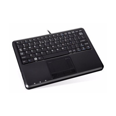 Perixx PERIBOARD-510 H PLUS IT, Mini USB-Tastatur, Touchpad, Hub, schwarz (Produktbild 1)