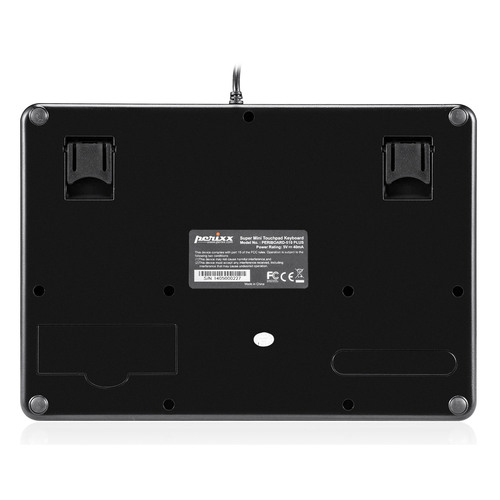Perixx PERIBOARD-510 H PLUS US, Mini USB-Tastatur, Touchpad, Hub, schwarz