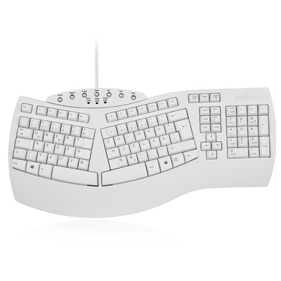 Perixx PERIBOARD-512 DE, Ergonomische USB-Tastatur, weiß (Produktbild 1)