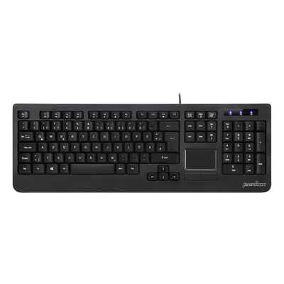 Perixx PERIBOARD-513 II US, USB-Tastatur, Touchpad, schwarz (Produktbild 1)