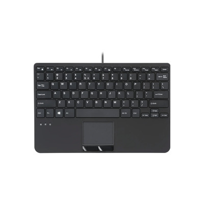 Perixx PERIBOARD-525 US Mini-USB-Tastatur mit Touchpad, USB-Hub, schwarz (Produktbild 1)
