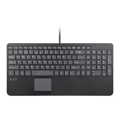 Perixx PERIBOARD-534 H DE, Kabelgebundene USB Tastatur - mit Touchpad und 2x Hub (Produktbild 1)