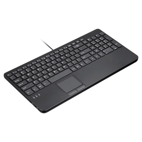 Perixx PERIBOARD-534 H DE, Kabelgebundene USB Tastatur - mit Touchpad und 2x Hub