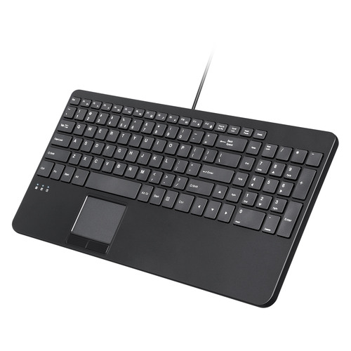 Perixx PERIBOARD-534 H DE, Kabelgebundene USB Tastatur - mit Touchpad und 2x Hub