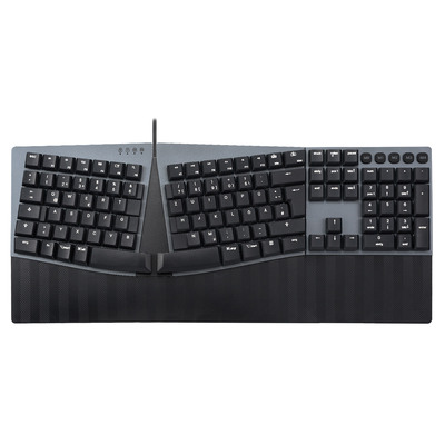 Perixx PERIBOARD-535 DE RD, ergonomische mechanische USB Tastatur (rote Taster) (Produktbild 1)