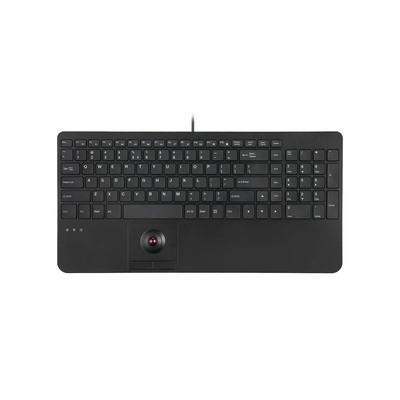 Perixx PERIBOARD-538 H US USB-Tastatur mit Trackball, Scherentasten, 2× USB-Hub (Produktbild 1)
