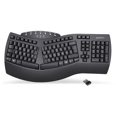 PERIXX PERIBOARD-612B DE, ergonomische Tastatur, Dualmodus, Funk/Bluetooth, Windows/Mac, schwarz