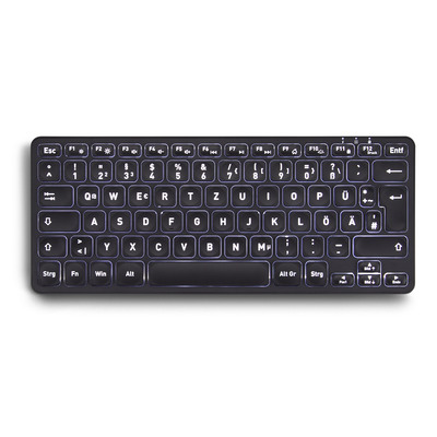 Perixx PERIBOARD-732B DE, Mini-Tastatur Wireless, mit Beleuchtung, schwarz (Produktbild 1)