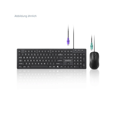 Perixx PERIDUO-117 P DE Tastatur-Maus-Set, PS/2, kabelgebunden, schwarz Perixx PERIDUO-117 P DE Tastatur-Maus-Set, PS/2, kabelgebunden, schwarz