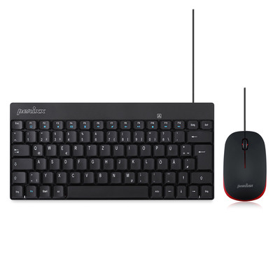 Perixx PERIDUO-212 DE, Mini USB-Tastatur und Maus Set, schwarz Perixx PERIDUO-212 DE, Mini USB-Tastatur und Maus Set, schwarz