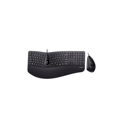 Perixx PERIDUO-505B, DE, Tastatur- und Maus Set, USB-Kabel, ergonomisch, schwarz