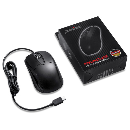 Perixx PERIMICE-209C, kabelgebundene USB-C Maus, Scrollrad, Links-&Rechtshänder