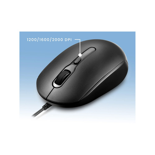 Perixx PERIMICE-222UB, Maus, optisch, 4 Tasten, Silent, USB-A, schwarz