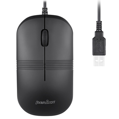 Perixx PERIMICE-503 B, wasserdichte Maus, USB kabelgebunden, schwarz
