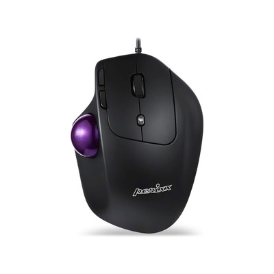 Perixx PERIMICE-520, kabelgebundene ergonomische Trackball Maus, anpassbarer Winkel, 2 DPI Level, schwarz