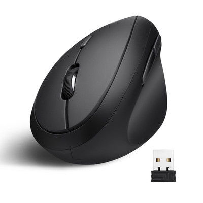 Perixx PERIMICE-619, ergonomische vertikale Maus, klein, Silent-Click, schwarz (Produktbild 1)