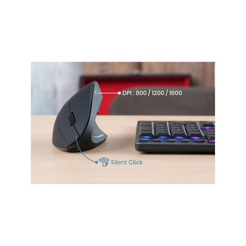 Perixx PERIMICE-713 R Vertikale Ergonomie-Maus, kabellos, wiederaufladbar