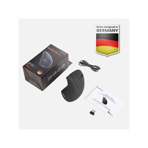 Perixx PERIMICE-713 R Vertikale Ergonomie-Maus, kabellos, wiederaufladbar