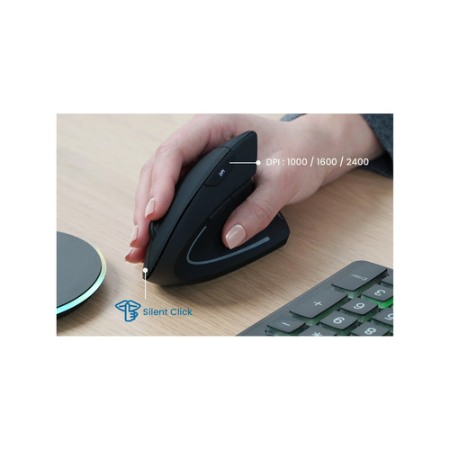 Perixx PERIMICE-713 RX Vertikale Ergonomie-Maus, kabellos, inkl. Ladepad