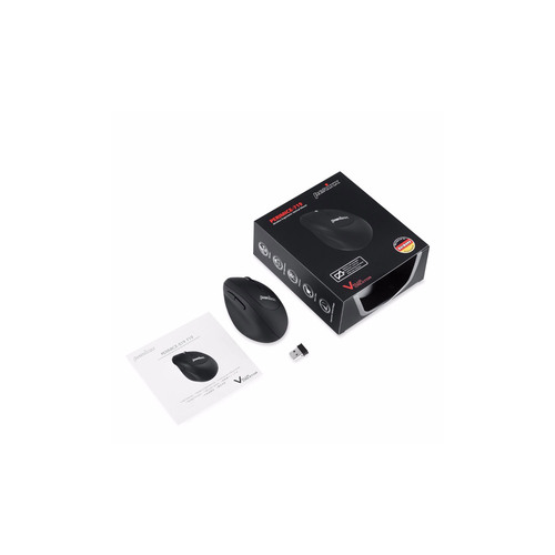 Perixx PERIMICE-719, kleine ergonomische Maus, Rechtshänder, schnurlos, schwarz