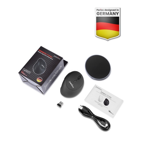 Perixx PERIMICE-719RX, kabellose wiederaufladbare vertikale Maus, Rechtshänder