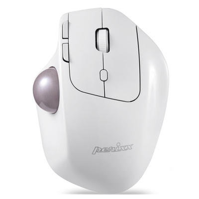 Perixx PERIMICE-720 W, Bluetooth, ergonomische Trackball Maus, schnurlos, weiß (Produktbild 1)