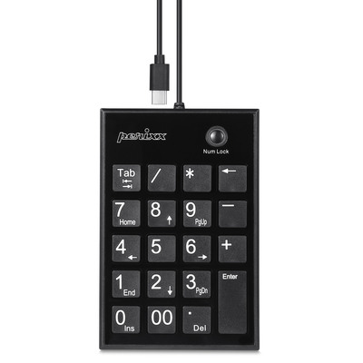 Perixx PERIPAD-202C, Nummernblock kabelgebungen USB-C mit 2x USB 2.0 Hub (USB-A), schwarz Perixx PERIPAD-202C, Nummernblock kabelgebungen USB-C mit 2x USB 2.0 Hub (USB-A), schwarz