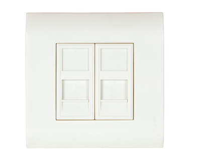 Rahmenset 80x80 mit Zentralplatten -- 22.5x45 für 2 Keystones Rahmenset 80x80 mit Zentralplatten -- 22.5x45 für 2 Keystones