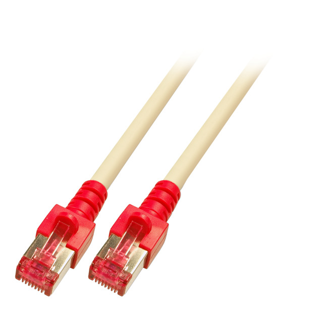 RJ45 Crossover Patchkabel S/FTP, Cat.6, 0.5m, rot