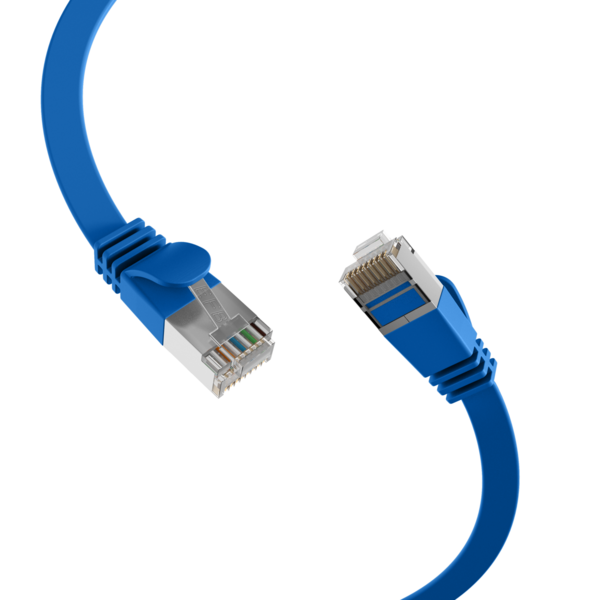 RJ45 Flachpatchkabel Cat.6A U/FTP PVC -- blau 1,5m
