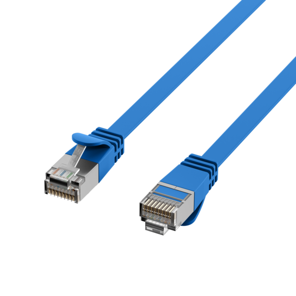 RJ45 Flachpatchkabel Cat.6A U/FTP PVC -- blau 2m