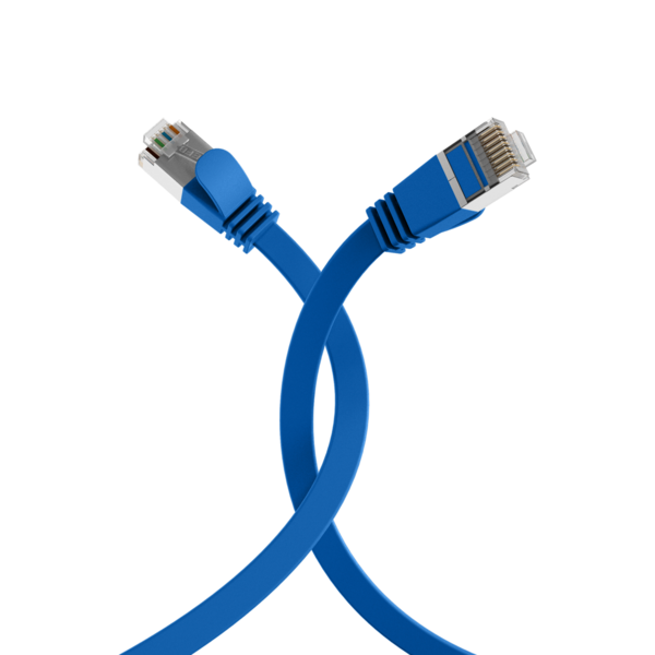 RJ45 Flachpatchkabel Cat.6A U/FTP PVC -- blau 2m