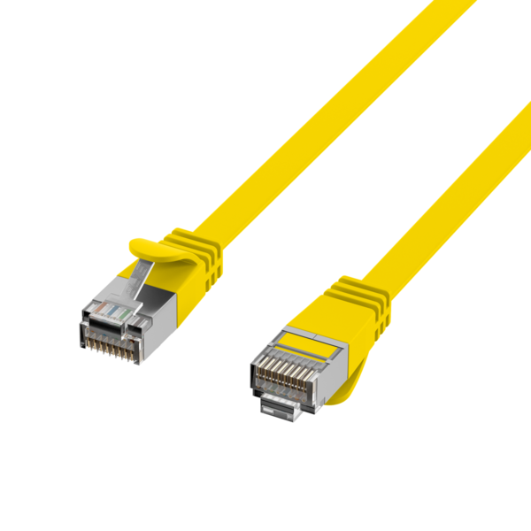 RJ45 Flachpatchkabel Cat.6A U/FTP PVC -- gelb 3m