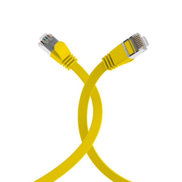 RJ45 Flachpatchkabel Cat.6A U/FTP PVC -- gelb 3m