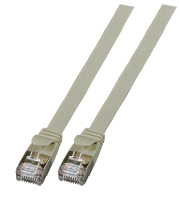 RJ45 Flachpatchkabel Cat.6A U/FTP PVC -- grau 0,15m