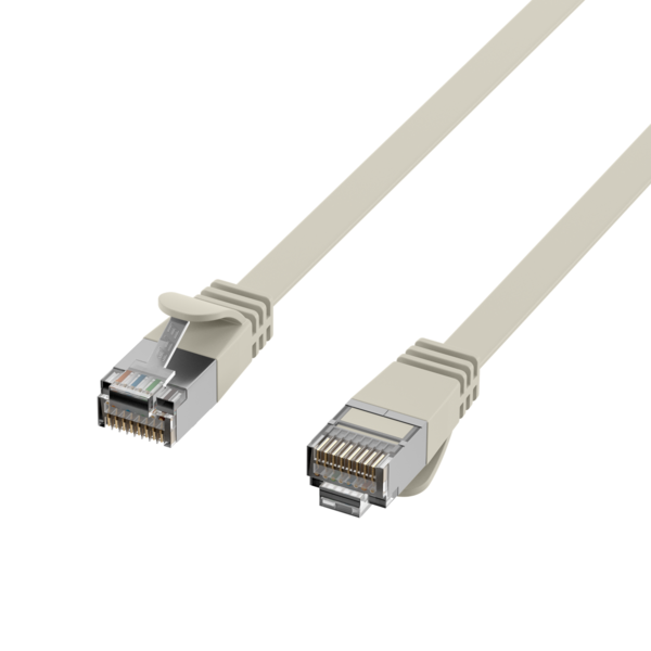 RJ45 Flachpatchkabel Cat.6A U/FTP PVC -- grau 1,5m