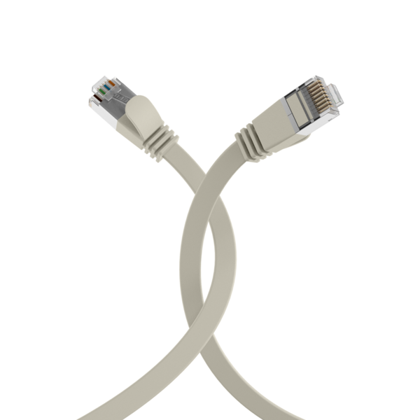 RJ45 Flachpatchkabel Cat.6A U/FTP PVC -- grau 1,5m