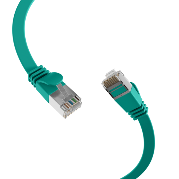 RJ45 Flachpatchkabel Cat.6A U/FTP PVC -- grün 2m