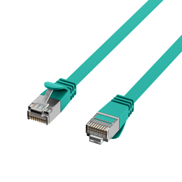 RJ45 Flachpatchkabel Cat.6A U/FTP PVC -- grün 2m