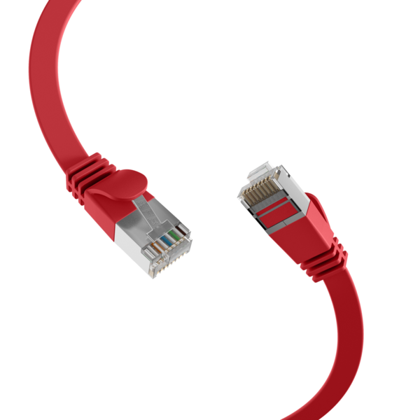RJ45 Flachpatchkabel Cat.6A U/FTP PVC -- rot 1,5m