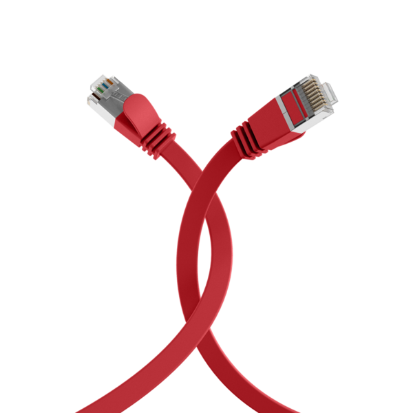 RJ45 Flachpatchkabel Cat.6A U/FTP PVC -- rot 1,5m