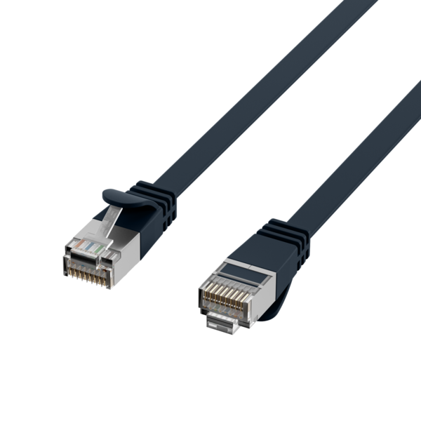 RJ45 Flachpatchkabel Cat.6A U/FTP PVC -- schwarz 3m