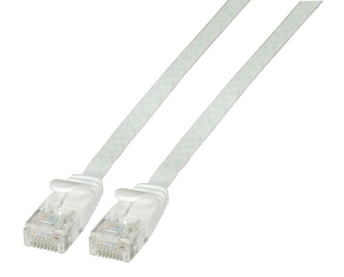 RJ45 Flachpatchkabel U/UTP, Cat.6A, 2m, wei 